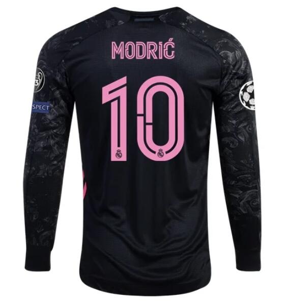 Real Madrid Long Sleeve Third Soccer Jersey Shirt LUKA MODRIĆ #10 2020/21